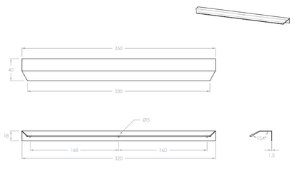 Blaze Handle 350mm Matt White