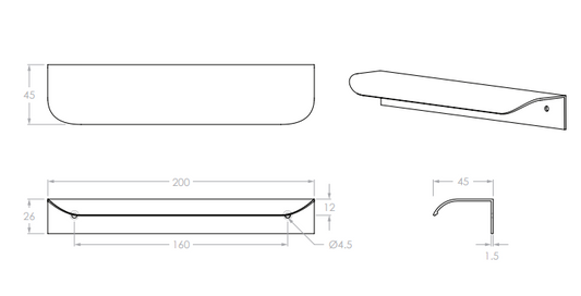 Aria Handle 200mm Brush Nickel