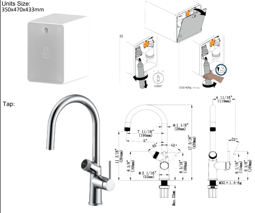 Springwhat 6 In 1 Tap with Base Unit - Chrome