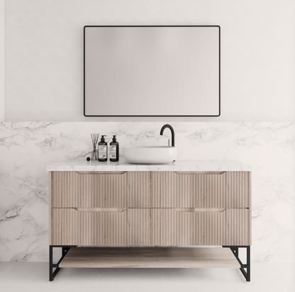 1500mm * White oak           * Fluted style          *  2 tiers                 4 Drawers                      * Freestanding
