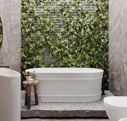 Attica Bondi 1500x800x580 Gloss White Freestanding Bath with Overflow.