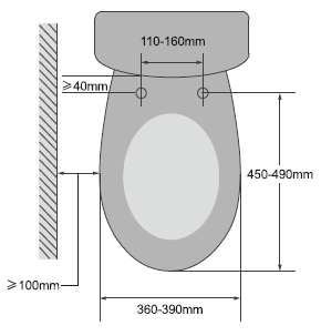 Smart Bidet Seat Size: 388*509*134mm Suitable for KDK002/KDK002R/KDK008/KDK033/KDK028 All KDK wall faced floor and wall hung pan