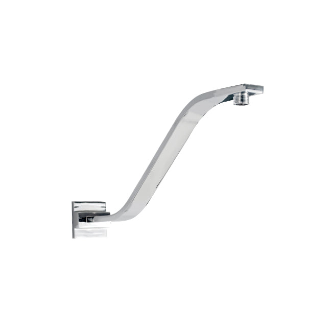 450mm Square Upswept Shower Arm with flange - Chrome