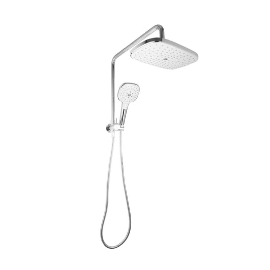Square Twin Shower Self Cleaning Head BOXED - Chrome