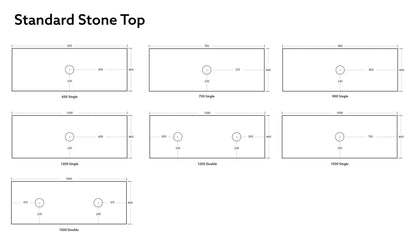 600mmx460mm  Stone Top - Bianco Twirl Quartz