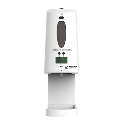 Automatic Temperature & Sanitiser Dispenser - Finish: White ABS Plastic