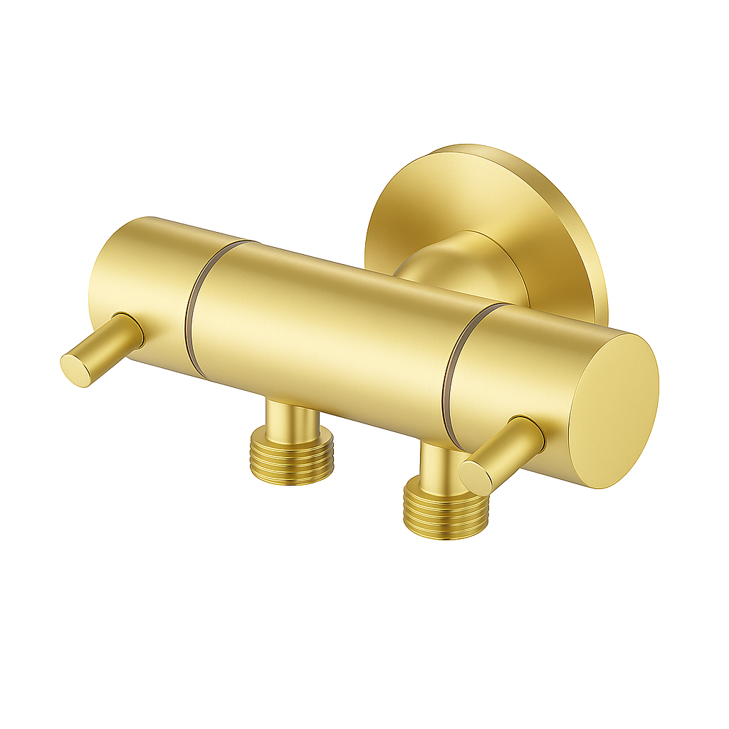 Dual Control Mini Cistern Cock - Brushed Gold