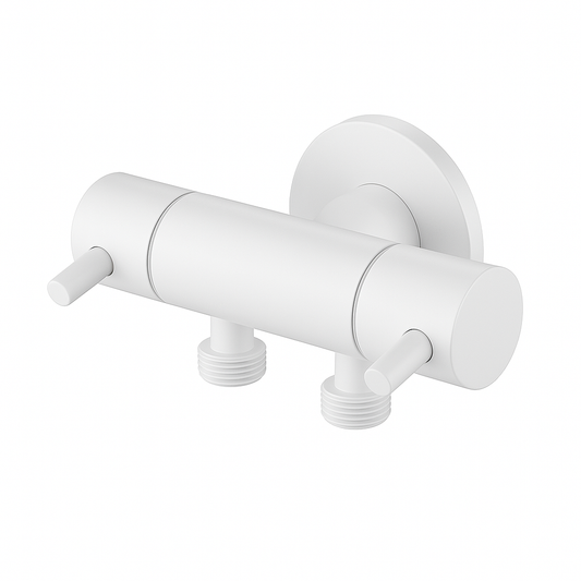 Dual Control Mini Cistern Cock - White