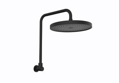 The Gabe Gooseneck Wall Shower Arm & 260mm Head  - Matte Black