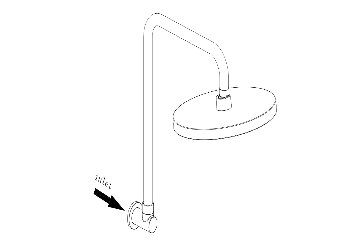 The Gabe Gooseneck Wall Shower Arm & 260mm Head  - Gun Metal