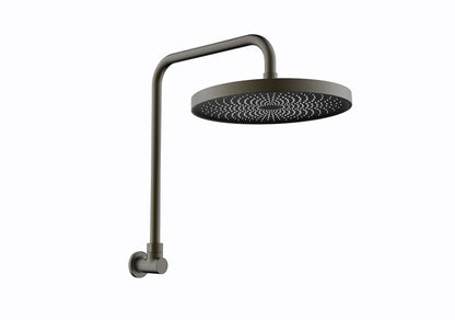 The Gabe Gooseneck Wall Shower Arm & 260mm Head  - Gun Metal
