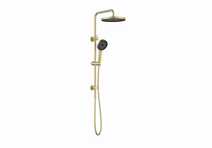 The Gabe Twin Shower With Rail   - Brushed Gold