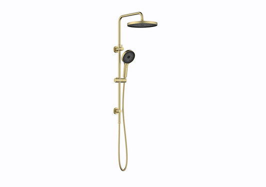The Gabe Twin Shower With Rail   - Brushed Gold