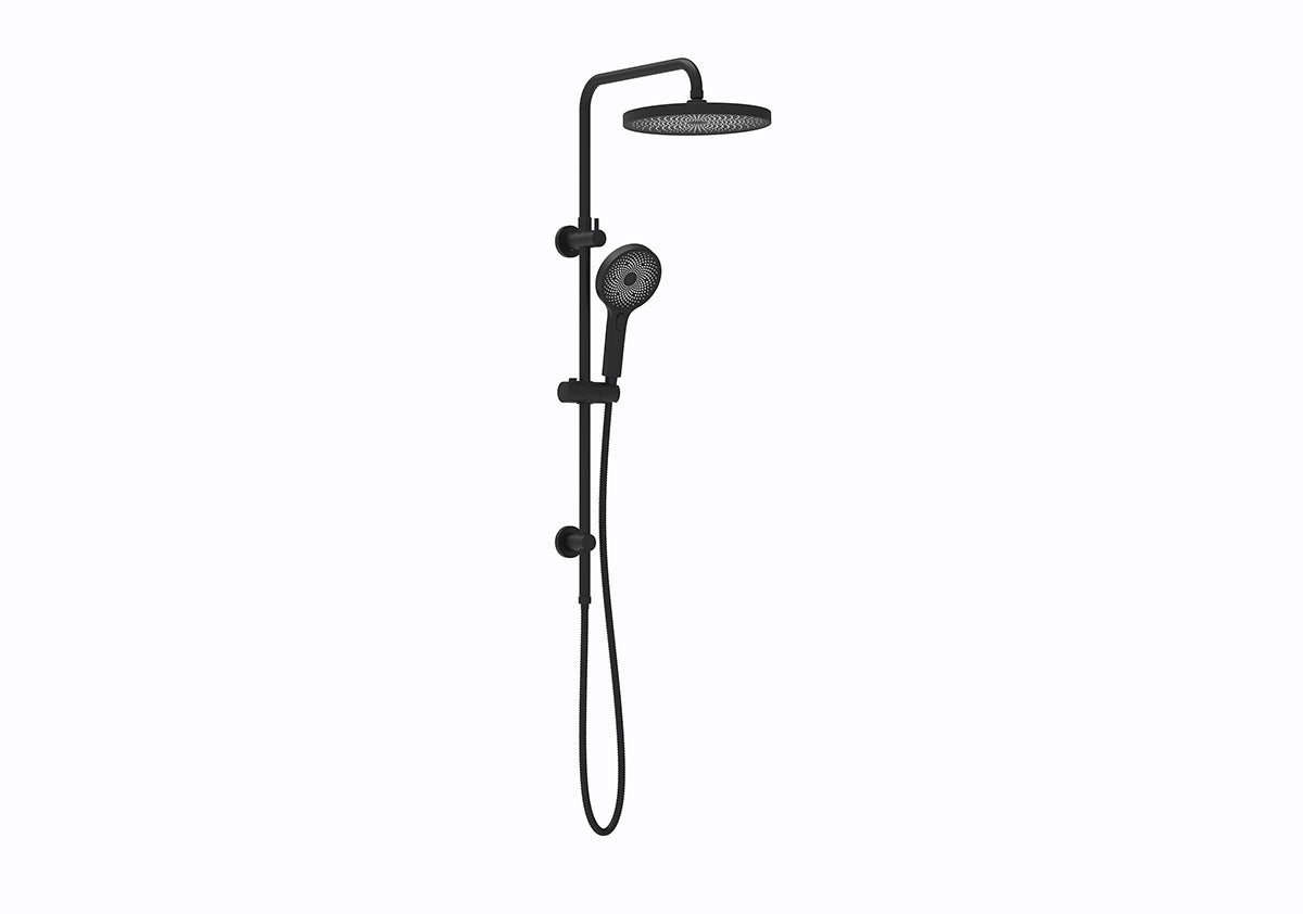 The Gabe Twin Shower With Rail   - Matte Black