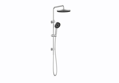 The Gabe Twin Shower With Rail   - Brushed Nickel