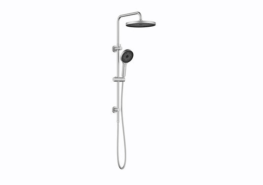 The Gabe Twin Shower With Rail   - Brushed Nickel