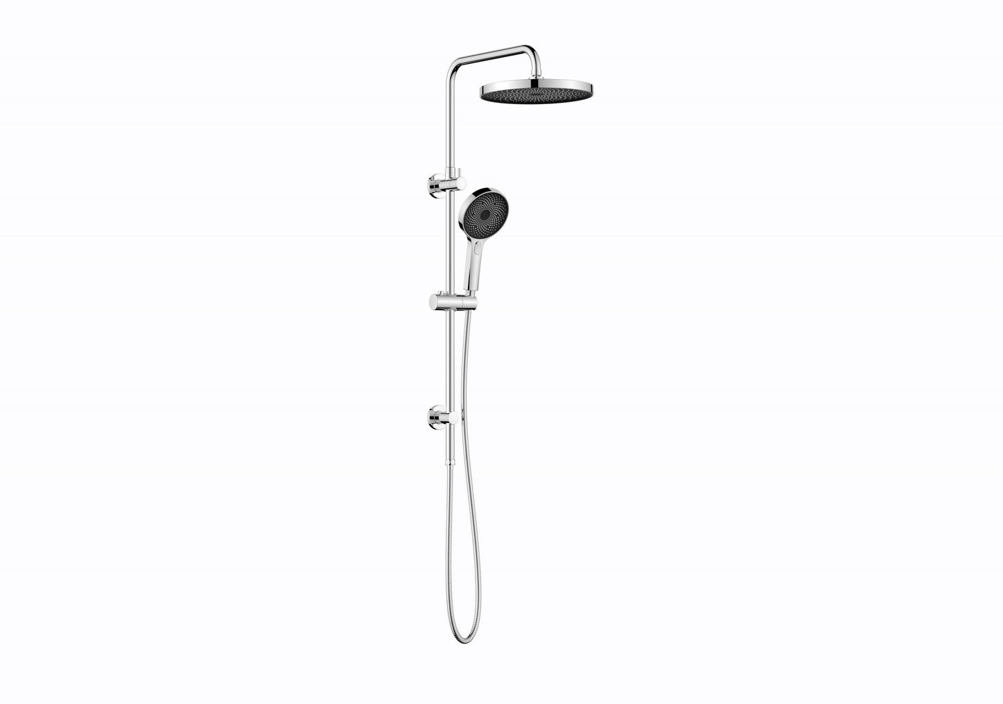 The Gabe Twin Shower With Rail   - Chrome