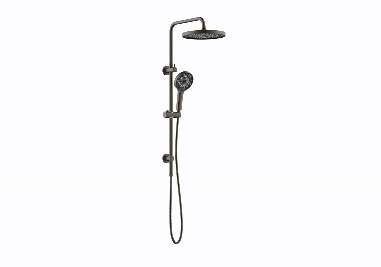 The Gabe Twin Shower With Rail   - Gun Metal