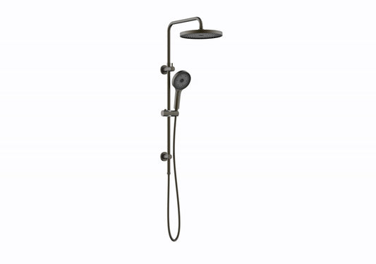 The Gabe Twin Shower With Rail   - Gun Metal