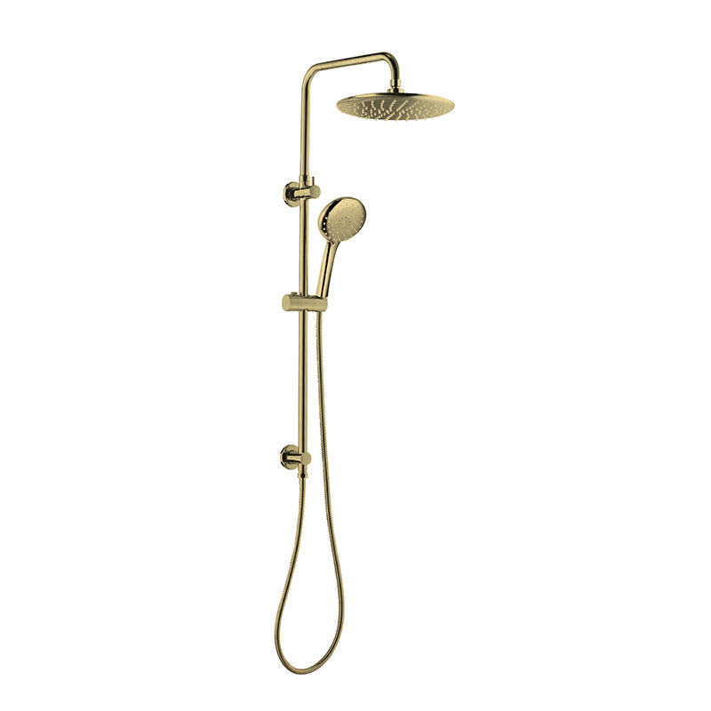 Loui Twin Shower With Rail - Brushed Gold