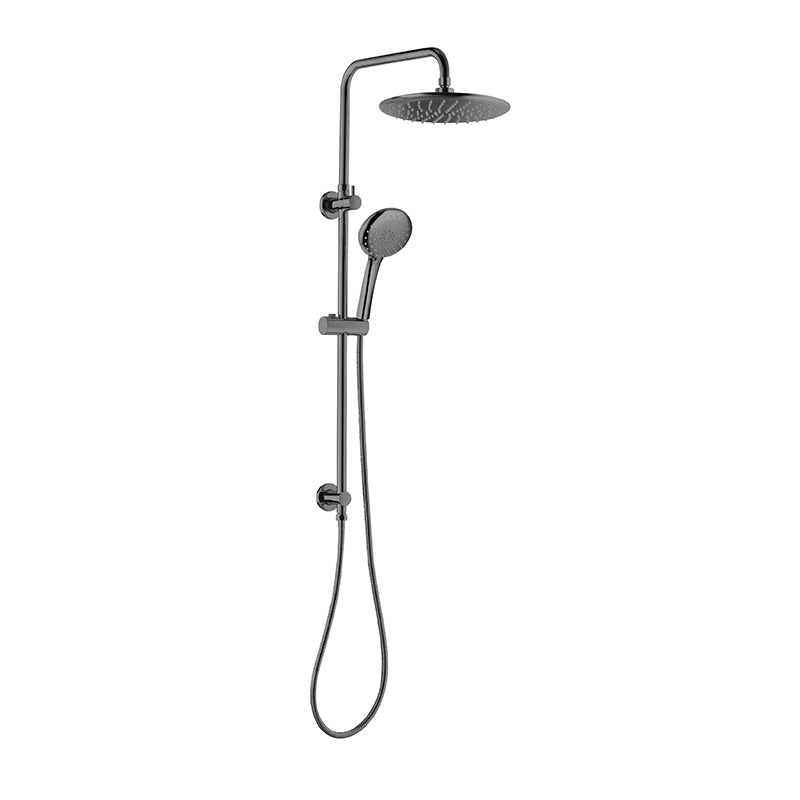 Loui Twin Shower With Rail - Brushed Nickel