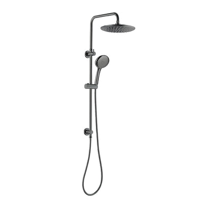 Loui Twin Shower With Rail - Brushed Nickel