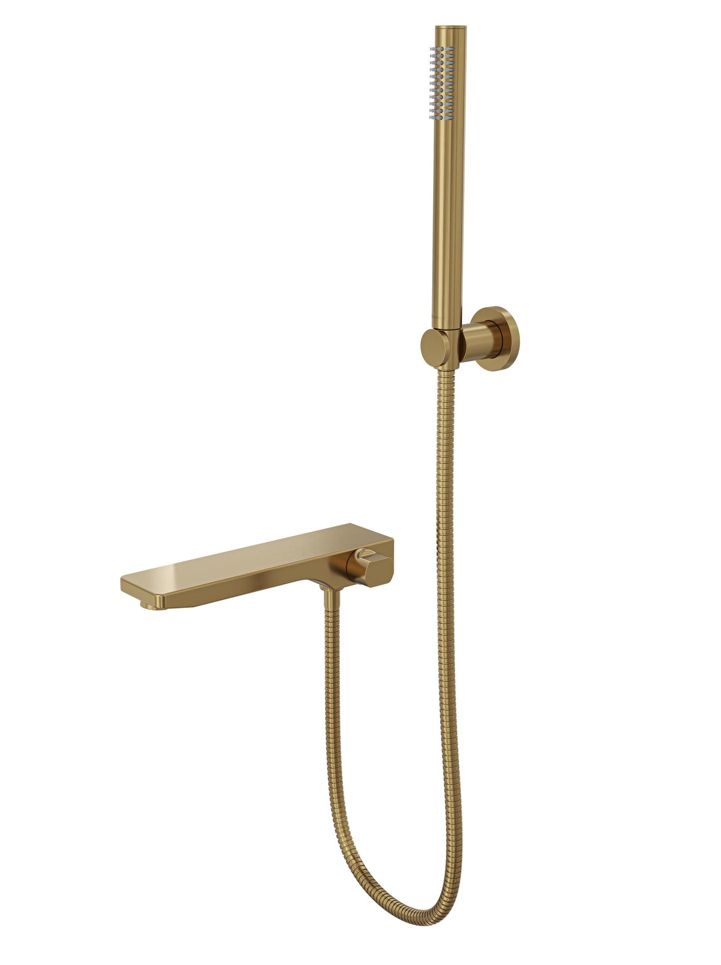 Tara Bath Spout with Divertor and Hand Shower - Brushed Brass