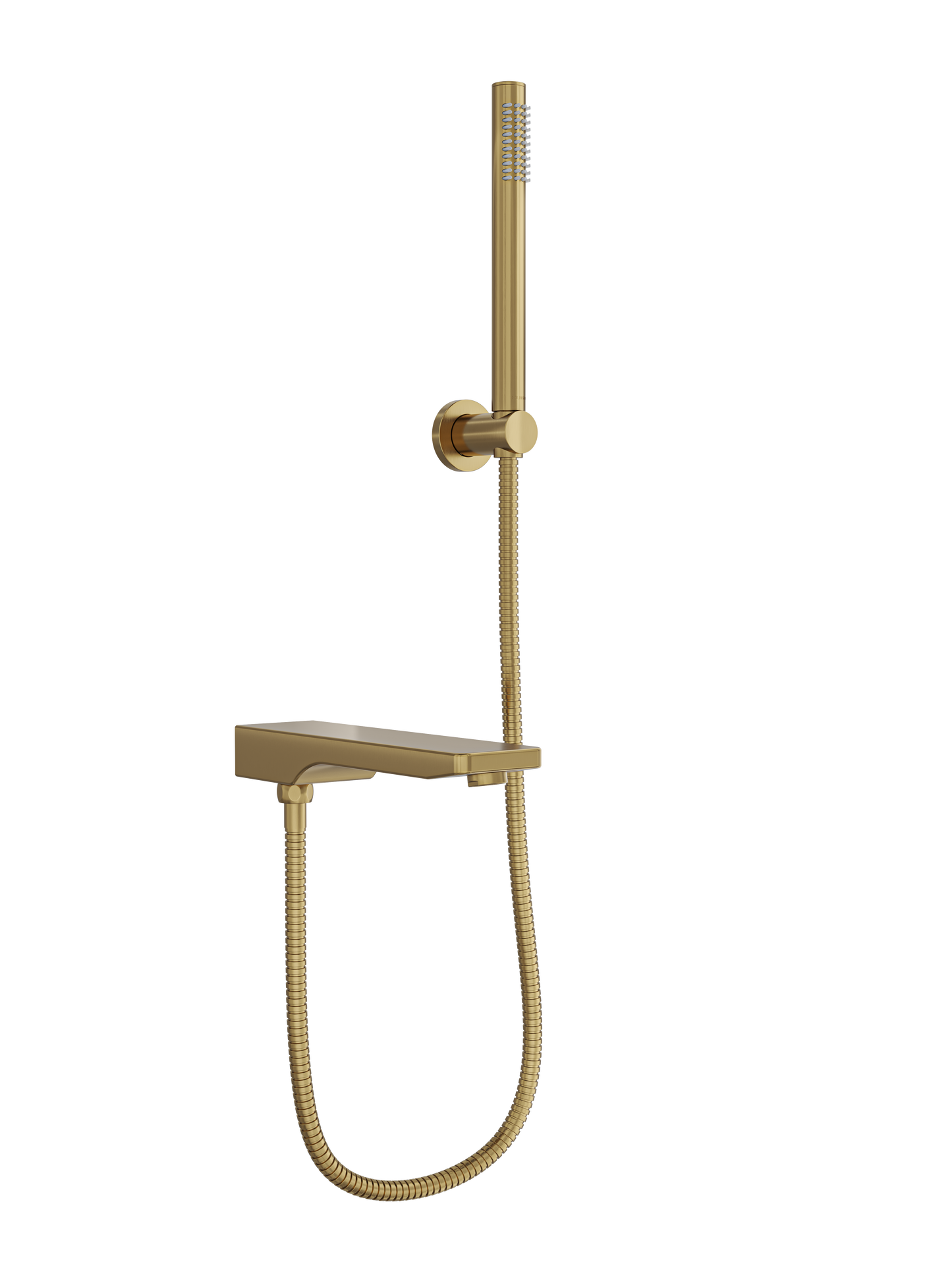 Tara Bath Spout with Divertor and Hand Shower - Brushed Brass