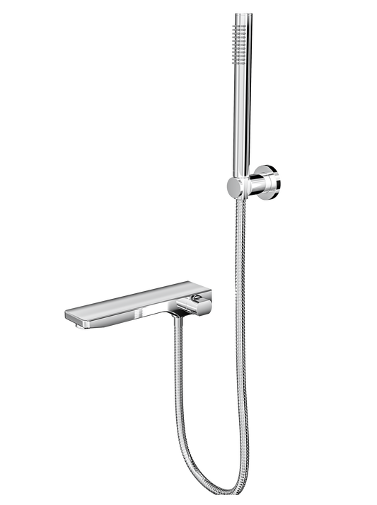 Tara Bath Spout with Divertor and Hand Shower - Chrome