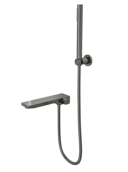 Tara Bath Spout with Divertor and Hand Shower - Gunmetal
