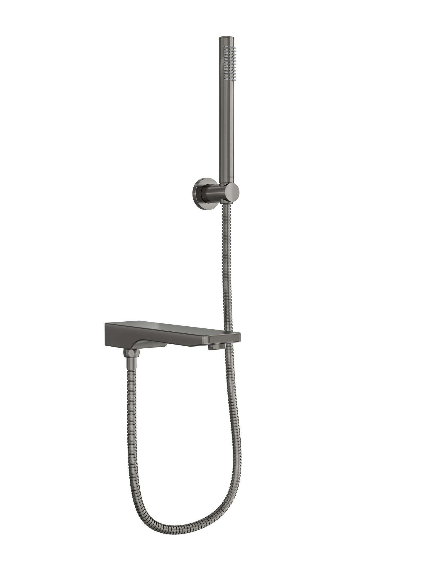Tara Bath Spout with Divertor and Hand Shower - Gunmetal