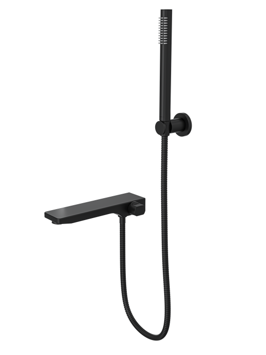 Tara Bath Spout with Divertor and Hand Shower - Matte Black