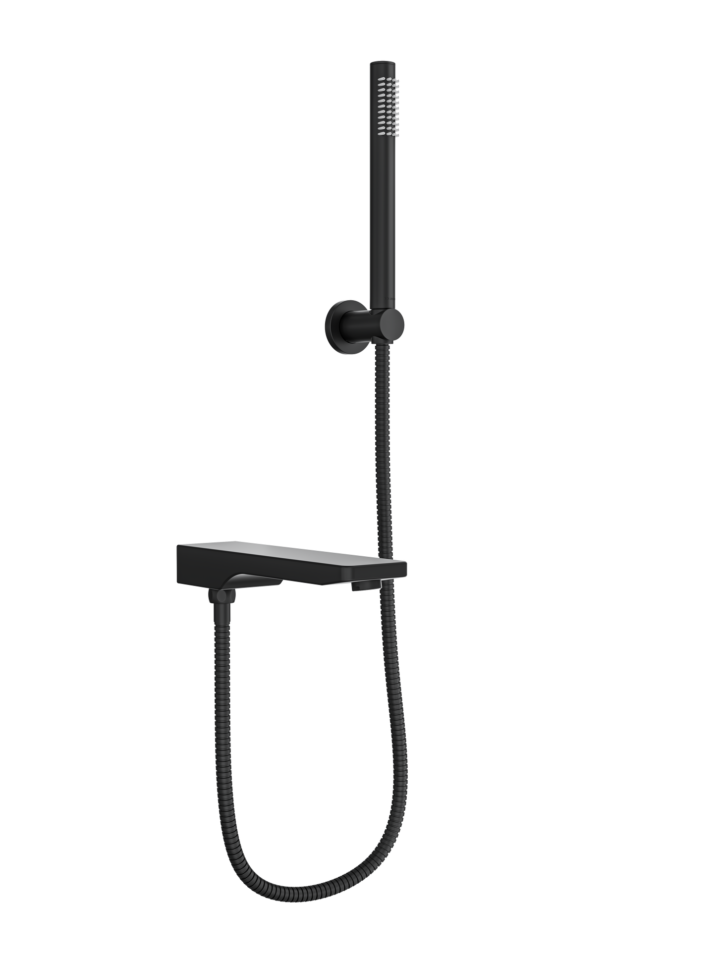 Tara Bath Spout with Divertor and Hand Shower - Matte Black