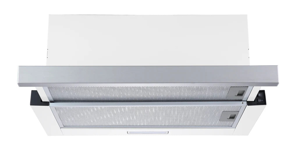 600mm SS Telescopic Rangehood - Ducted Only (43mm Fascia), 220m³/hr, LED lights