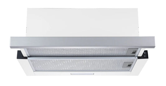 600mm SS Telescopic Rangehood - Ducted Only (43mm Fascia), 220m³/hr, LED lights