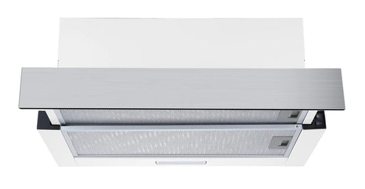 600mm SS Telescopic Rangehood - Ducted or Recirculating (43 / 80mm Fascia)