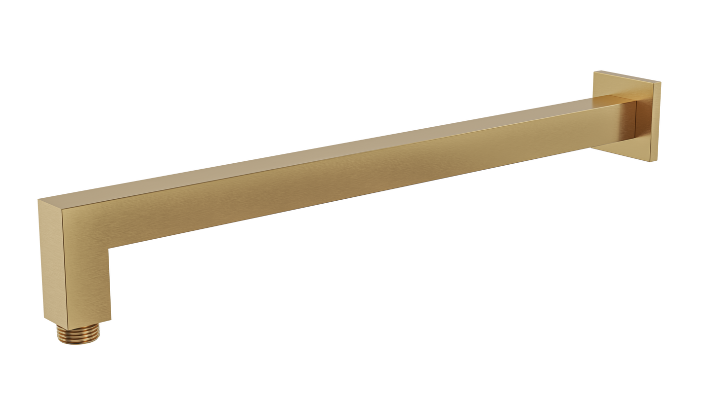 Tiana 400mm Square Wall Shower Arm - Brushed Brass