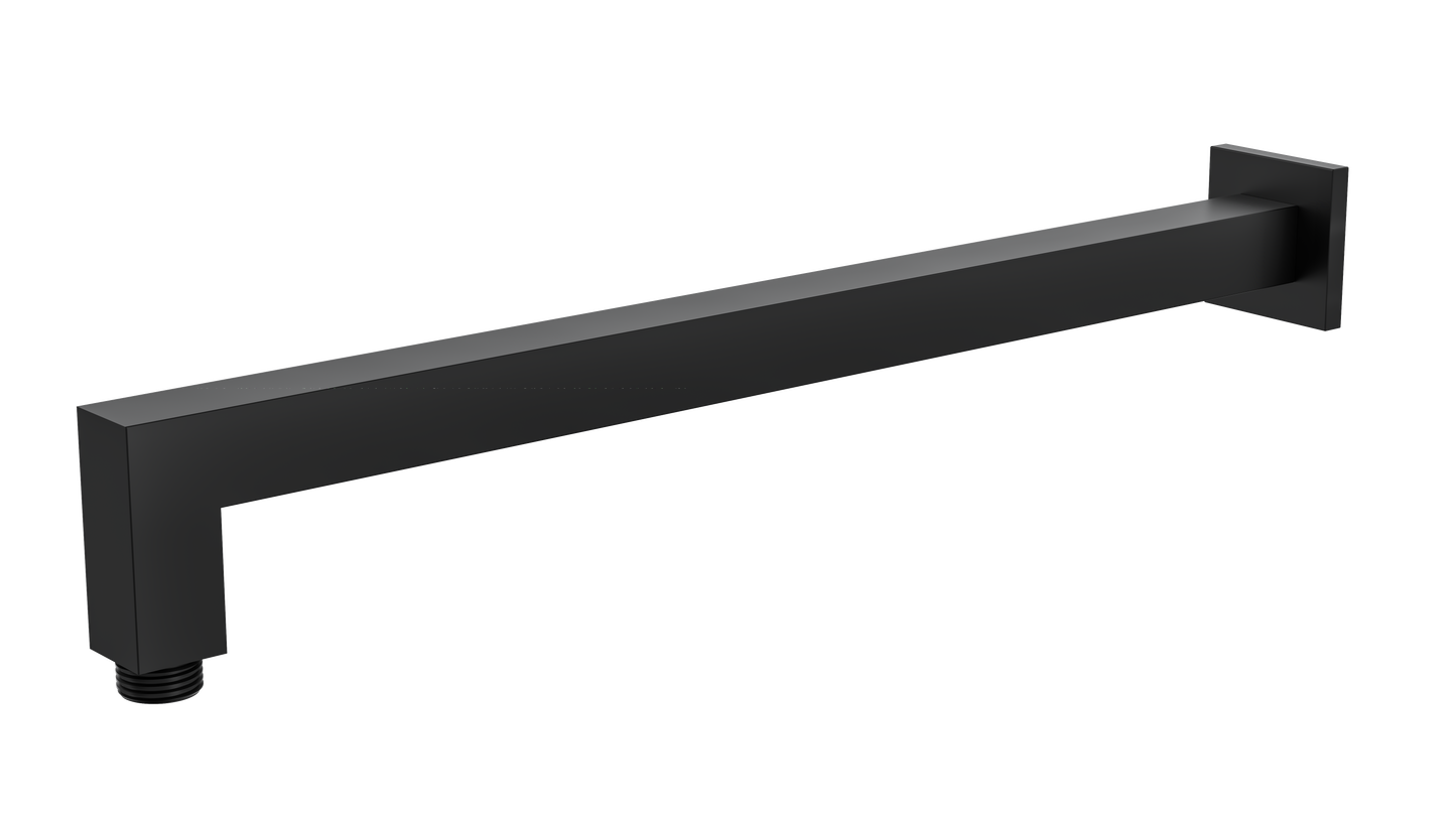 Tiana 400mm Square Wall Shower Arm - Matte Black