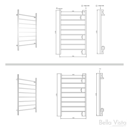 Square Towel Ladder 1150x700mm