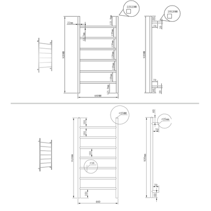 SQ Towel Ladder 920x460mm