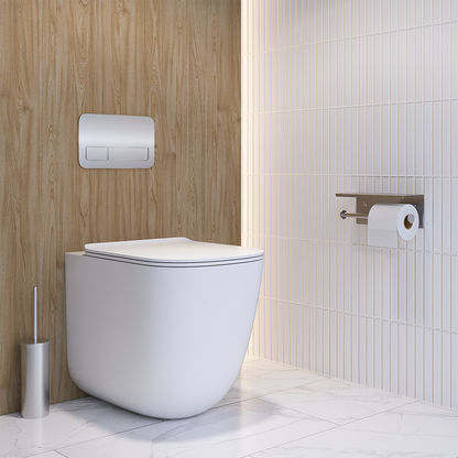 Double Toilet Roll Holder with Shelf Top SS