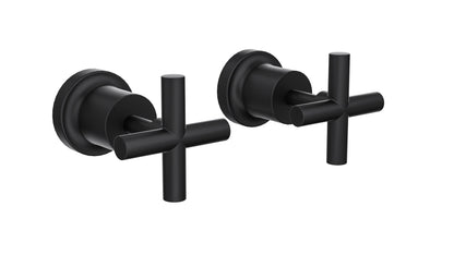 Tre Cross Handle Wall Top Assemblies - Matte Black