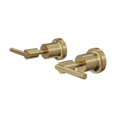 Tre Lever Handle Wall Top Assemblies - Brushed Brass