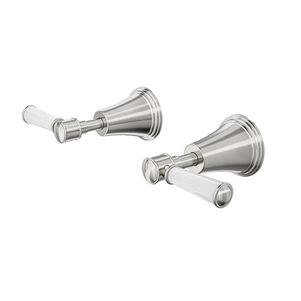 Vintage Lever Handle Wall Top Assemblies - Brushed Nickel