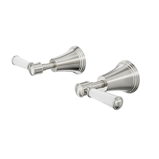 Vintage Lever Handle Wall Top Assemblies - Brushed Nickel