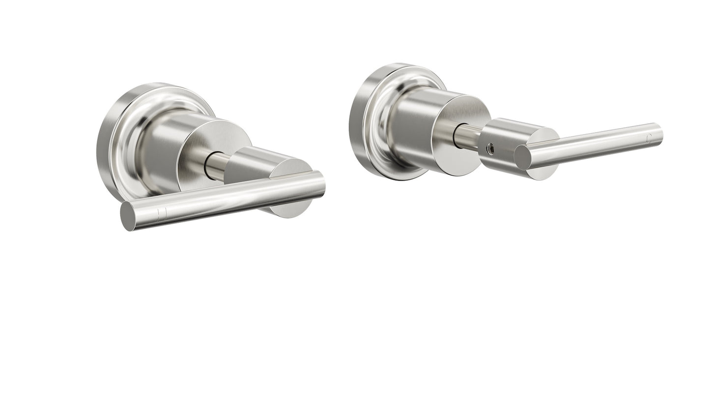 Tre Lever Handle Wall Top Assemblies - Brushed Nickel