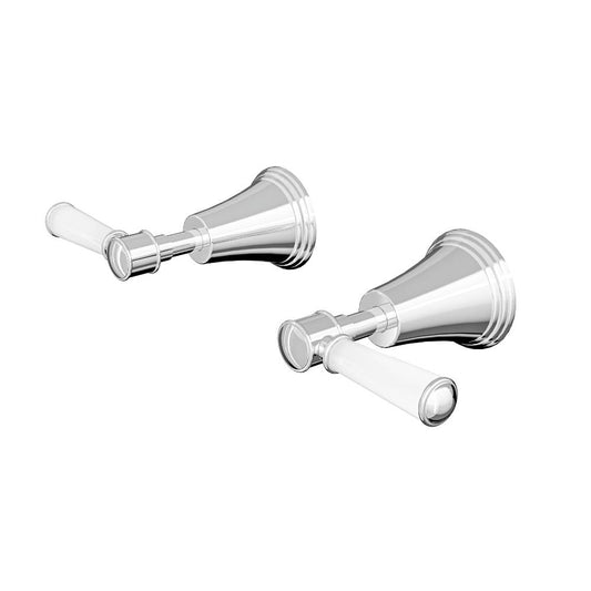 Vintage Lever Handle Wall Top Assemblies - Chrome