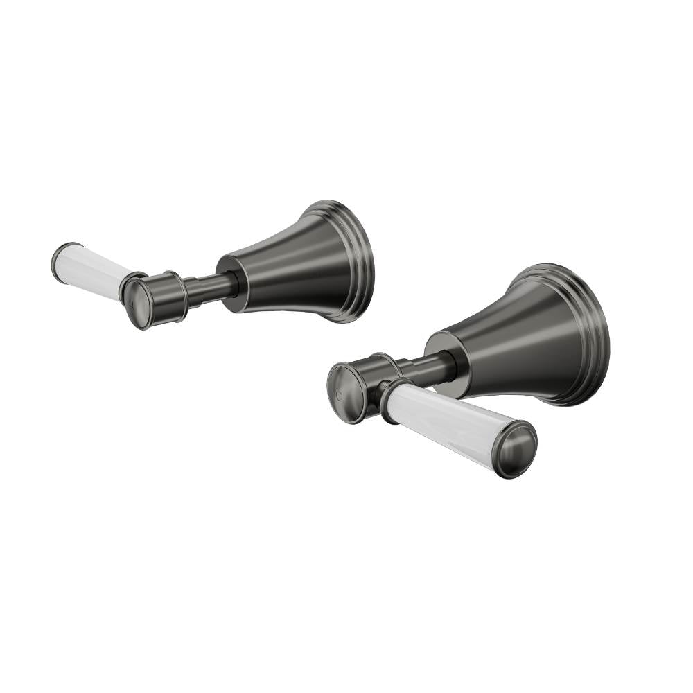 Vintage Lever Handle Wall Top Assemblies - Gunmetal