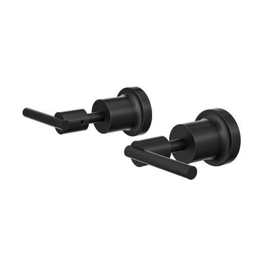 Tre Lever Handle Wall Top Assemblies - Matte Black