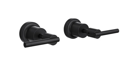 Tre Lever Handle Wall Top Assemblies - Matte Black